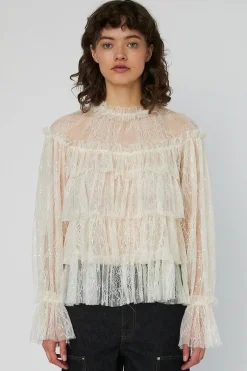 Sheer Frill Lace Blousels54-2504