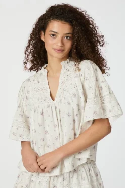 Siama Dobby Flower Blouse 165279