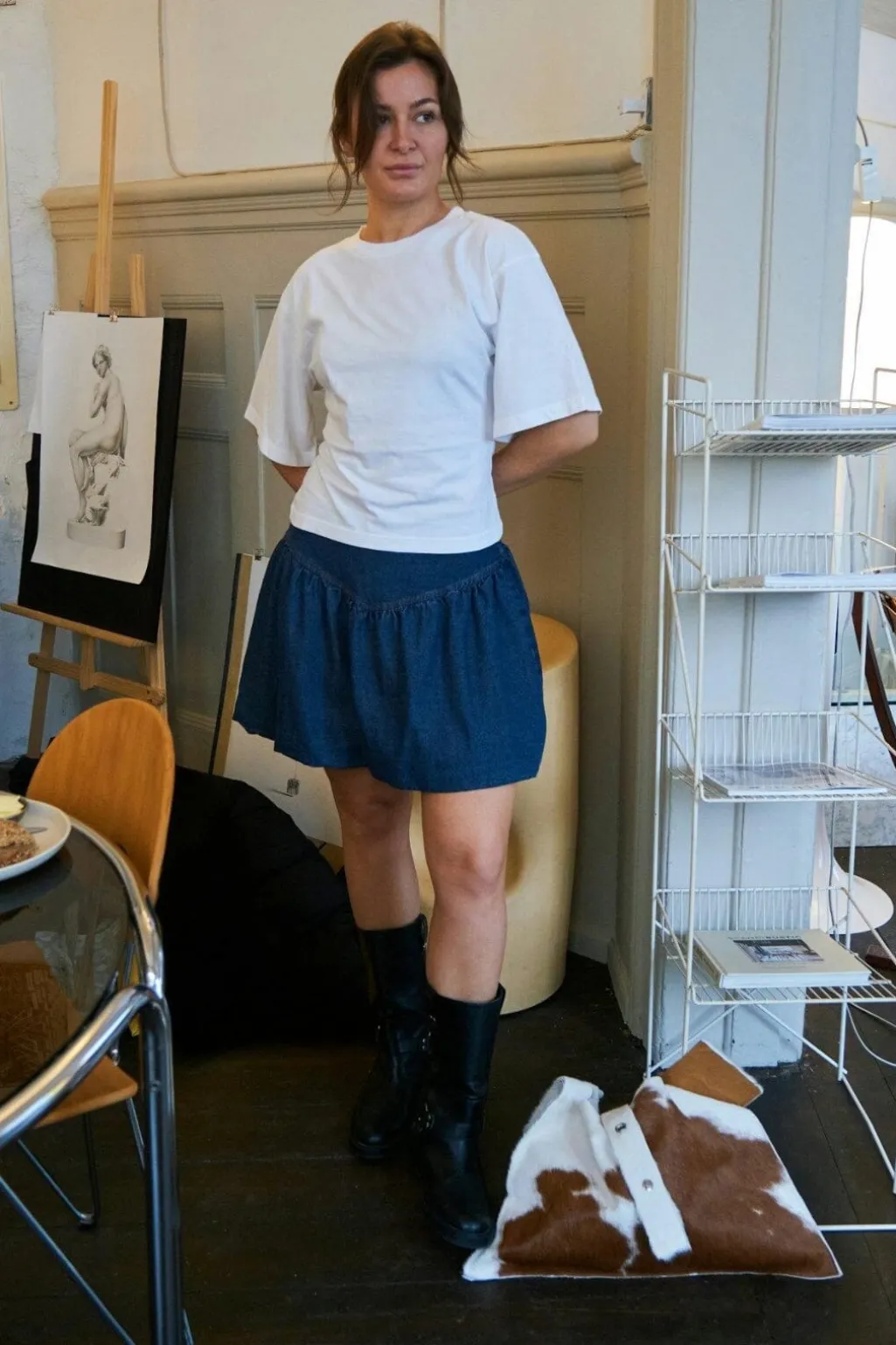 Solar Denim Balloon Skirt 165053