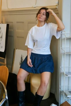 Solar Denim Balloon Skirt 165053