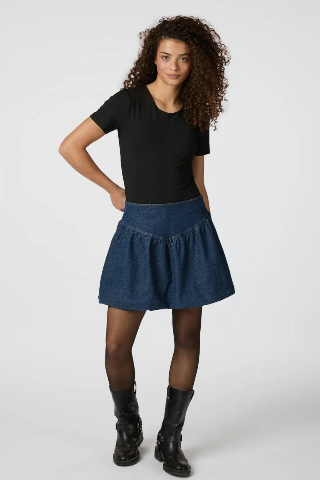 Solar Denim Balloon Skirt 165053