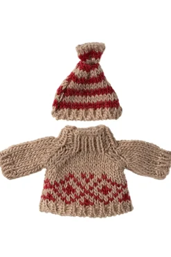 Strikket Sweater Og Hue, Mus, Mor