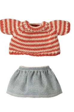 Strikket Sweater Og Nederdel, Storesøster Mus