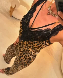 String Leopard Top