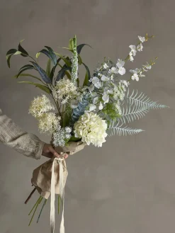 Symphonie Buket, Hvid, Kunstige Blomster