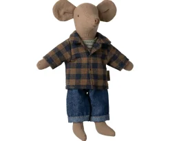 Ternet Brun Skjorte Og Bukser, Far Mus