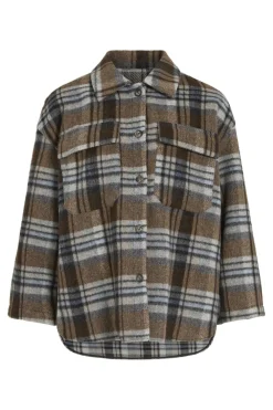 Viemie L/S Checked Shacket