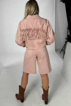 Yassun Ls Crop Denim Jacket Fest