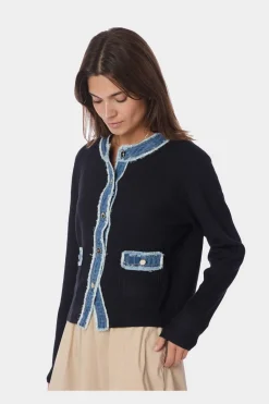 Zelma Knit Denim Cardigan 167245